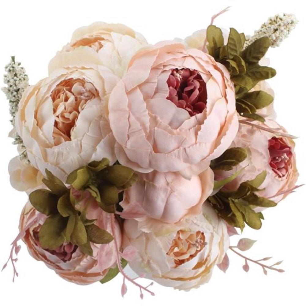 Fake Flowers Vintage Artificial Peony Silk Flowers Wedding Home Decoration